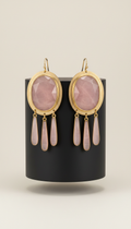 Rose Quartz Statement Earrings