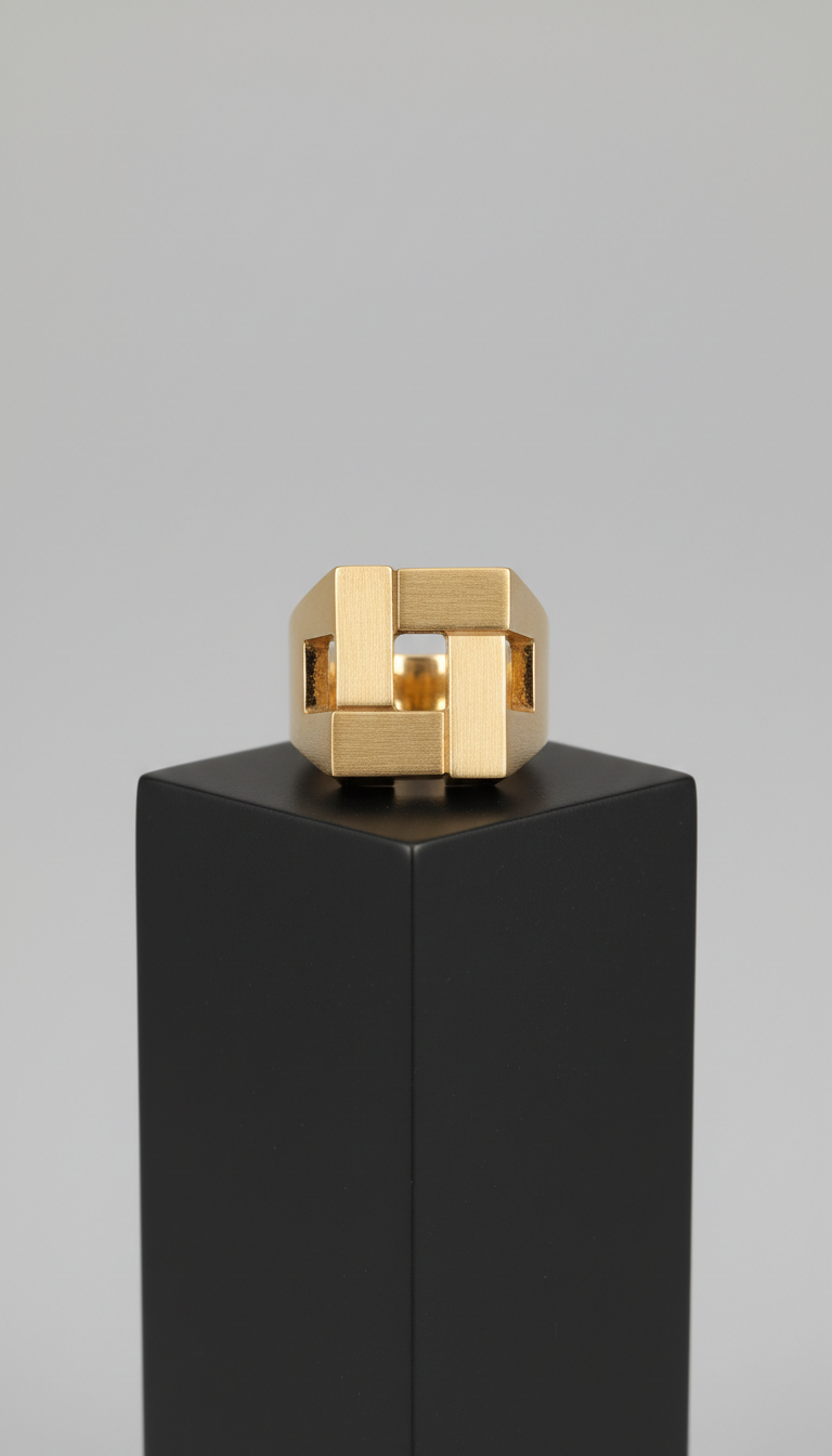Gold Vermeil Architectural Ring