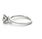 Direct side view displaying the polished half-bezel cup and accenting hidden pavé collar