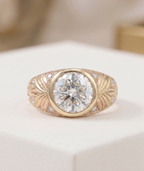 Bezel Set Round Cut Lab grown Diamond Ring