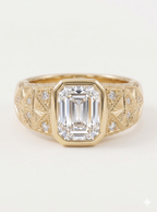 Bezel Set 4 CT Emerald Cut IGI Certified lab Grown Diamond Ring