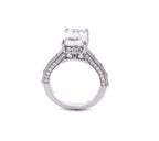 Profile view showcasing the side-paved diamond bridge and baguette channel band structure