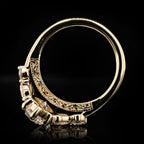 Profile view showing intricate scrollwork filigree engraving on 4 CT Marquise Cut Lab Diamond Ring