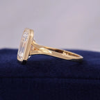 Split Shank Emerald Cut yellow Gold Ring