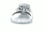 Close-up view of the hand-engraved scrollwork pattern on the ring shank