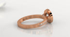 Inner band view showcasing 18Kt gold hallmark stamp and under-halo details