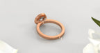 Bottom-up side profile view of 2ct lab grown diamond engagement ring