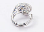 Back view of multi-band shank on 2 ct round lab diamond spiral ring