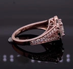 Side view showcasing milgrain edging and split-shank accent diamonds