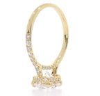 Detailed view of vintage milgrain basket and hidden halo underneath 3 CT diamond