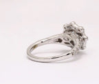 Side profile showing cathedral setting and lattice structure of 2 carat lab diamond ring
