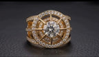 2 Ct round cut lab grown diamond double halo engagment ring