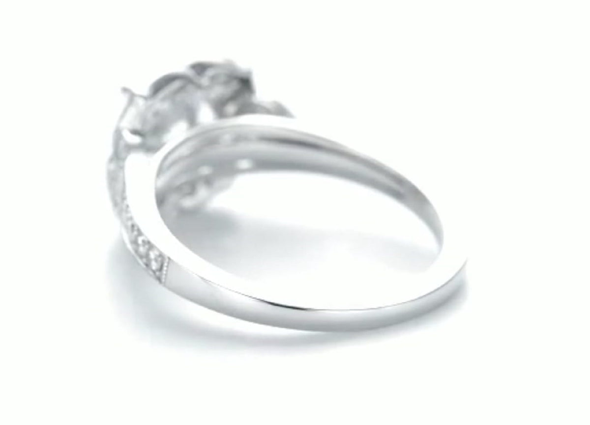 Under-angle view highlighting the smooth solid band and comfortable setting gallery of 2ct round diamond ring