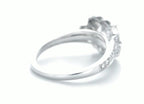 High-angle back view of white gold ring band showing polished inner comfort fit and undergallery