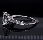 Detailed profile view showing 4-prong setting and pavé channel of 3ct diamond ring