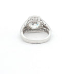 Bottom gallery view showing the intricate crown scrollwork setting of the lab diamond ring.