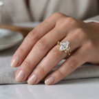 3 carat marquise cut lab diamond nature inspired ring worn on hand