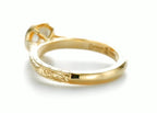 Bottom shank view showing transition from intricate hand engraving to a smooth yellow gold comfort band.
