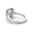Underside view showing the smooth white gold comfort-fit band transitioning from the pavé diamond shoulders.