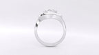 Side profile view showing the low-profile height and polished contour of the bypass lab diamond ring.