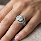 3 CT Round Cut Ring Wear on finger