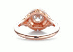 3 CT Round Cut Lab Diamond Milgrain Halo Ring | Rose Gold