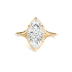 Vintage-Inspired 3 Carat Marquise Lab Created Diamond Bezel Solitaire Ring