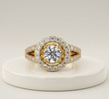 20 Carat Round Brilliant Cut Lab-Grown Diamond Ring Yellow Gold