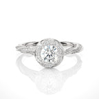 top-down-view-of-round-cut-lab-grown-diamond-halo-engagement-ring-white-gold