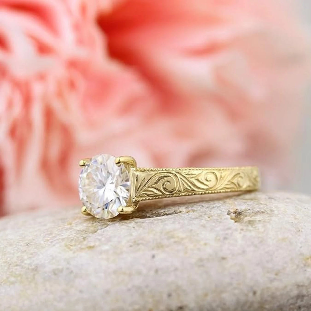 yellow-gold-vintage-engraved-lab-grown-diamond-engagement-ring-display