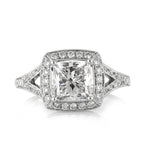 3-carat-princess-cut-lab-grown-diamond-halo-engagement-ring-front-view
