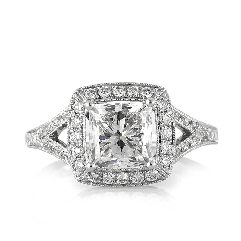 3-carat-princess-cut-lab-grown-diamond-halo-engagement-ring-front-view