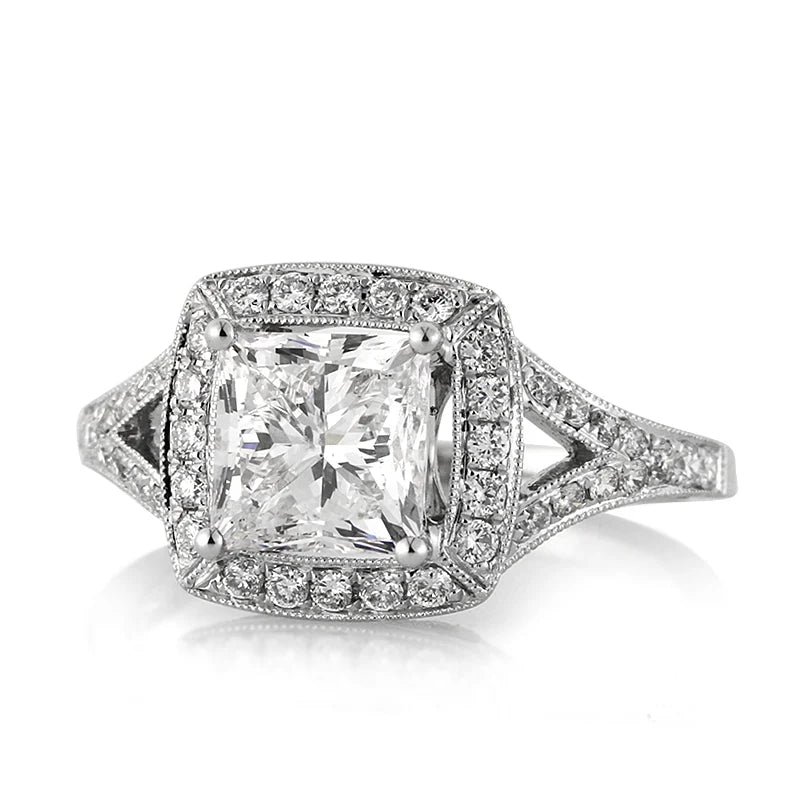 top-down-view-of-3ct-princess-lab-grown-diamond-halo-ring-with-split-shank