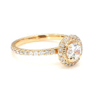 IGI Certified 2 Carat Round Lab Diamond Ring with Pave Band & Rope Border