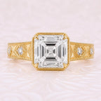 IGI certified 3 carat Asscher cut lab-grown diamond Ring
