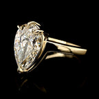 Modern 3 CT Pear Cut Lab-Grown Diamond Ring with Five-Prong Setting - IGI Certified