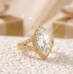 Filigree Antique Style 4 CT Marquise Lab Diamond Engagement Ring