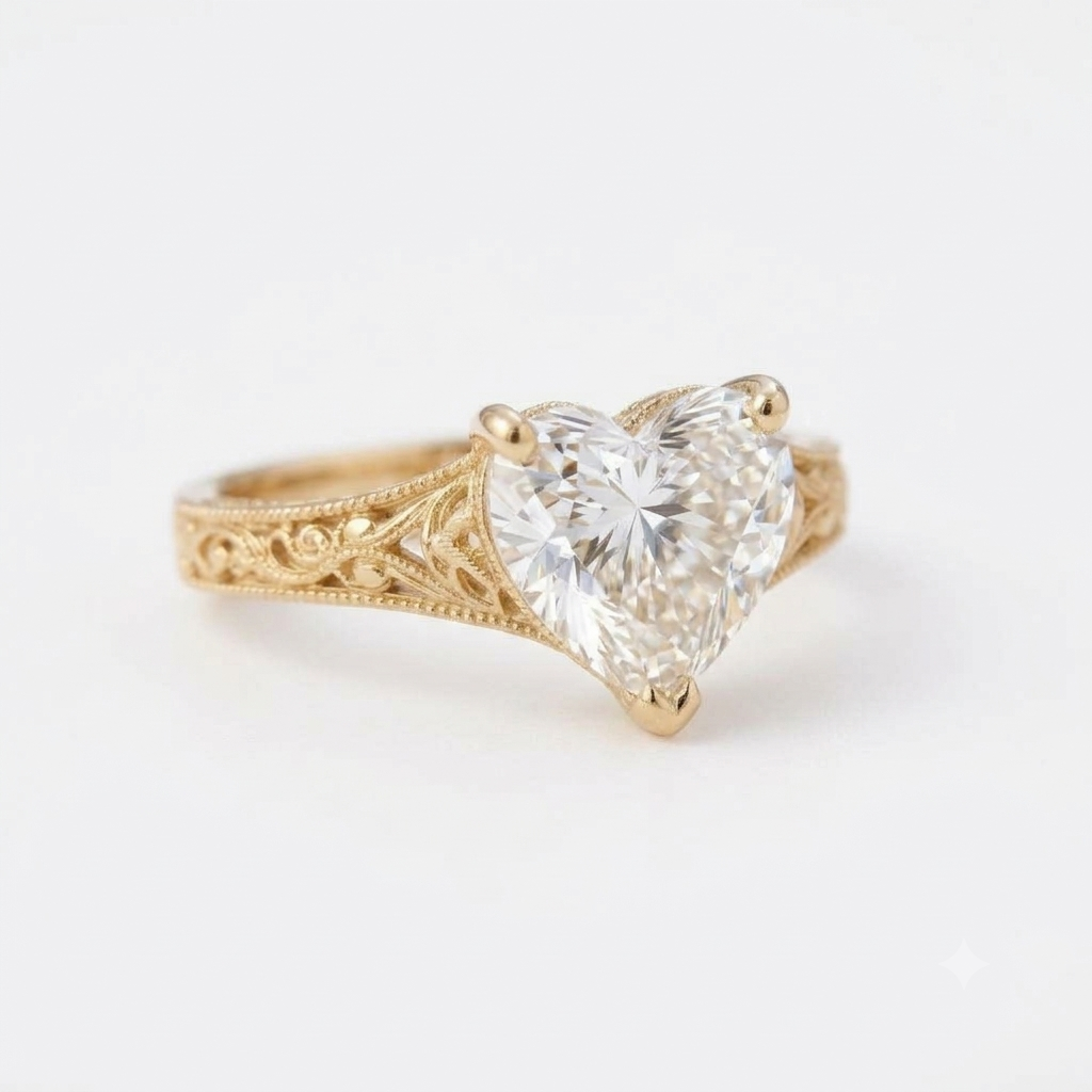 3-ct-heart-cut-lab-grown-diamond-ring-vintage-gold-side-angle