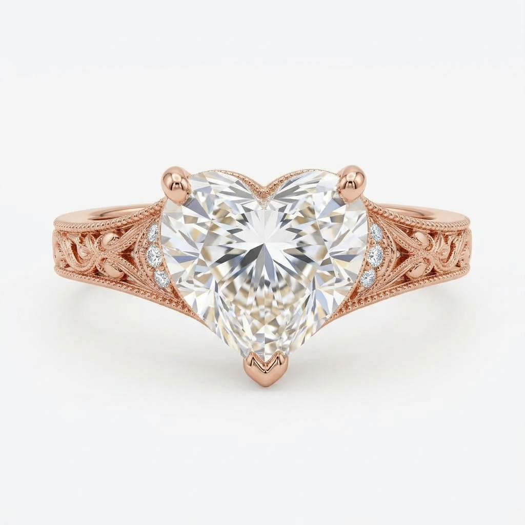 rose-gold-3ct-heart-cut-lab-diamond-engagement-ring-top-view