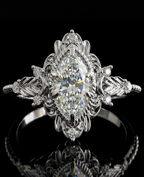 3 CT Marquise Lab Grown Diamond Vintage Filigree Engagement Ring