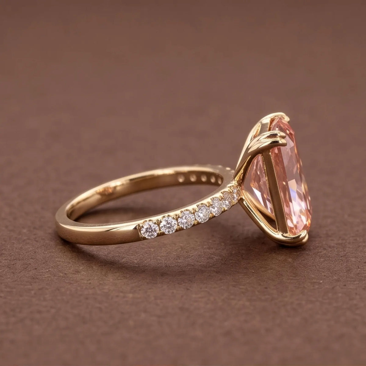 pink-radiant-cut-lab-diamond-ring-side-profile-setting-view