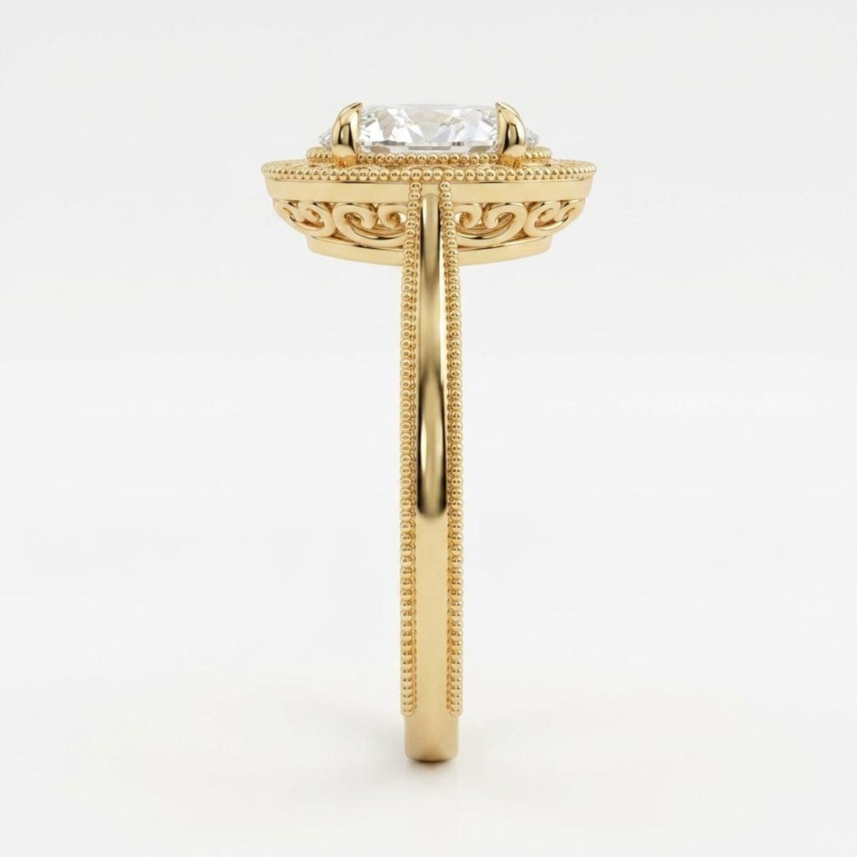 3-carat-oval-diamond-engagement-ring-milgrain-filigree-side-profile
