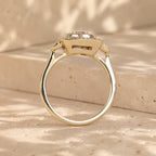 Angled View of Vintage Style Round Cut Lab Grown Diamond Engagement Ring