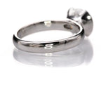 Angled view showing the smooth high-polished band of the 2 CT round lab diamond solitaire ring.