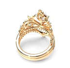 Bottom-up interior view showing the seamless alignment of the tiara ring and V-chevron curved band.