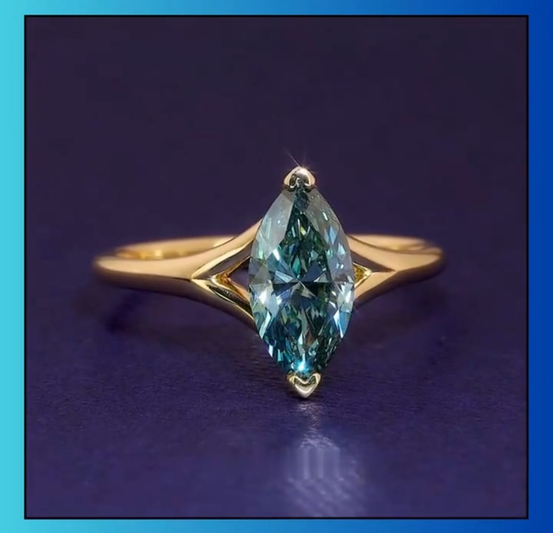 3-ct-green-marquise-cut-moissanite-engagement-ring-top-view