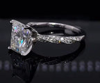 Opposite side angle view showing light reflection and the graceful curve of the twisted diamond band.