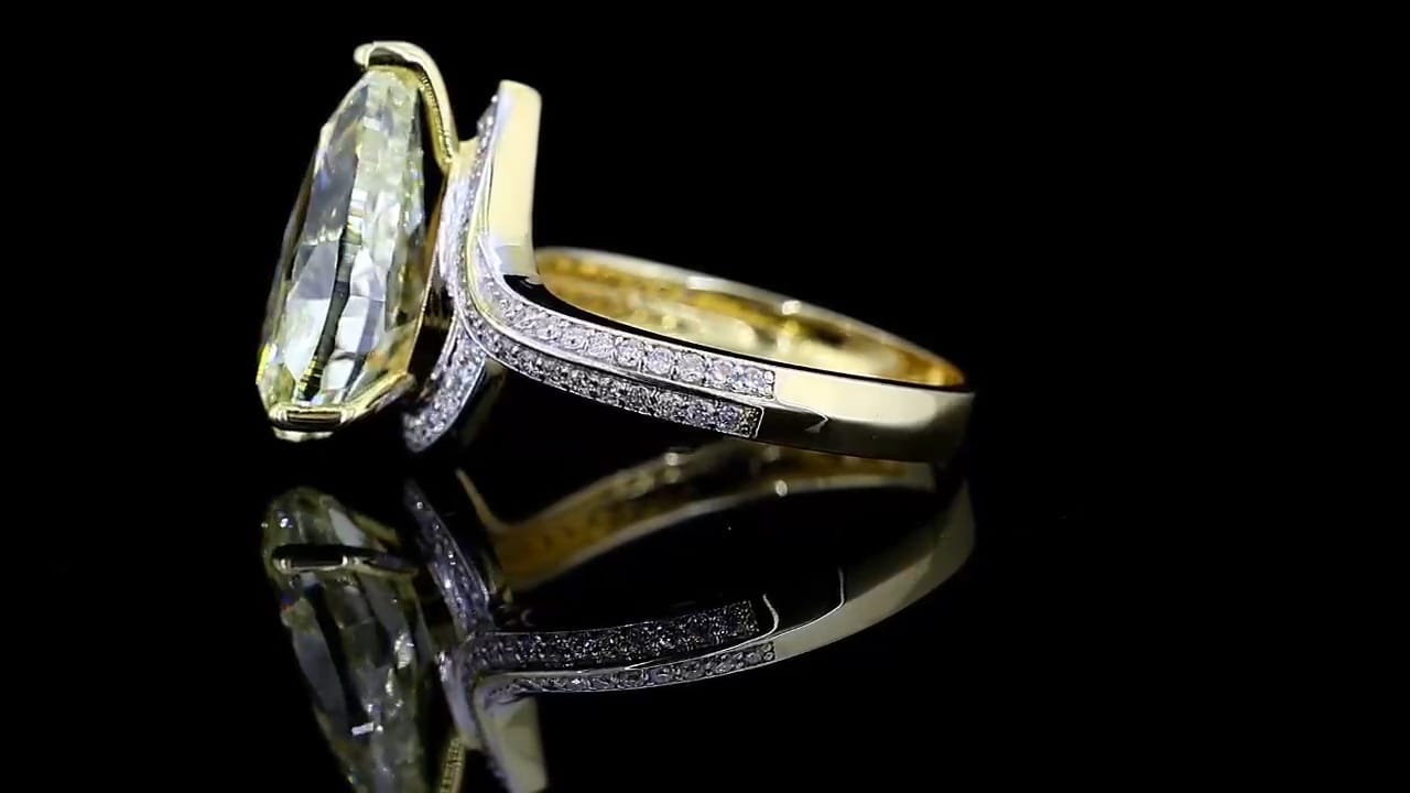 Canary Yellow 3 CT Pear Lab Diamond Engagement Ring