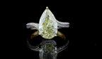 Canary Yellow 3 CT Pear Lab Diamond Engagement Ring