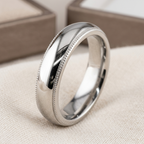 Men's Classic Milgrain Edge Comfort Fit Wedding Band